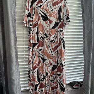 Lightweight dress. Brown, cream, beige